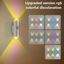 Smart RGB Gradient Night Light Magnetic Motion Sensor Rechargeable Wall Lamp For Bedroom Bathroom Closet Garden Home Decor - 5 chiếc nhiều màu - Xem 10