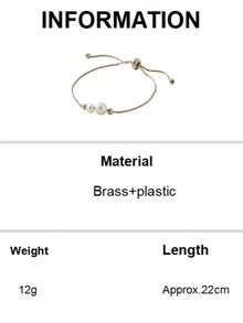 1pc Women's Fashion Beaded Bracelet, Elegant Faux Pearl, Adjustable & Versatile Jewelry Gift