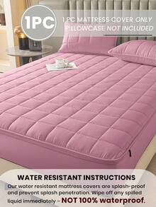 1件装防水拉链床垫保护套，绗缝加厚床垫罩，适用于6-12英寸床垫，单人床、双人床、大号床、特大号床均可使用，透气、静音、防尘、可水洗、低过敏性，高品质拉链床垫垫，理想家居之选，完美节日礼物 - 粉紅色(床單高25cm) - 查看 3
