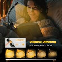 1pc Bedside Reading Light, Eye-Caring Adjustable Clip-On Reading Lamp, 3 Color Temperatures, Lightweight & Portable, Perfect Gift For Book Lovers, Mini Clip-On Reading Light (Battery Powered, Batteries Not Included), Book Light, Reading Lamp, Reading, Interesting Gift, Gift For Book Lovers, Book Accessories, Bedroom Light - Reading Lamp - View 6