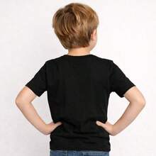Basic Children's T-Shirt, 100% Cotton, Boys' Sizes 0 To 16. Lightweight And Cool For Everyday Wear, School, Outings, And Parties. - Hitam - View 2