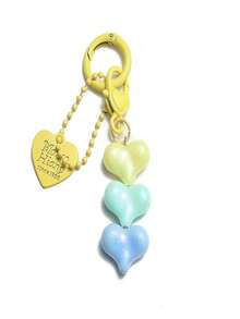 1pc Resin Heart-Shaped Dopamine Color Beaded Keychain Pendant, Colorful Heart Charm Accessory, Sweet Bag/Purse Decor - Multicolor - View 6