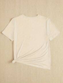 Best Sellers Women's Brooklyn Letter Print Pattern Fashion Sports Casual Round Neck Short Sleeve Pure Cotton Comfort - 杏色 - 查看 2