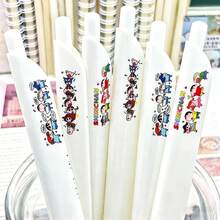 1支可爱卡通人物按压式中性笔，外观精美，造型可爱，学生书签笔，书写流畅速干，0.5mm毛笔问号笔，款式随机，新年礼物，情人节礼物，复活节礼物