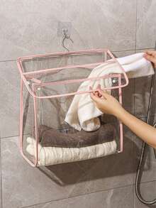 Waterproof Hanging Storage Bag With Hook For Bathroom Wall-Mounted Essential Storager Multi-Compartment For Toiletries And Clothes Sturdy Hook For Secure Mounting Portable Wet/Dry Separation Storage Bag Shower Essentials - Multicolor - View 5