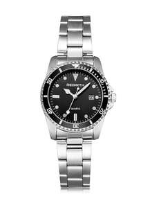 1件女士简约休闲时尚不锈钢表带石英腕表，适合日常佩戴 - 黑色 - 查看 5