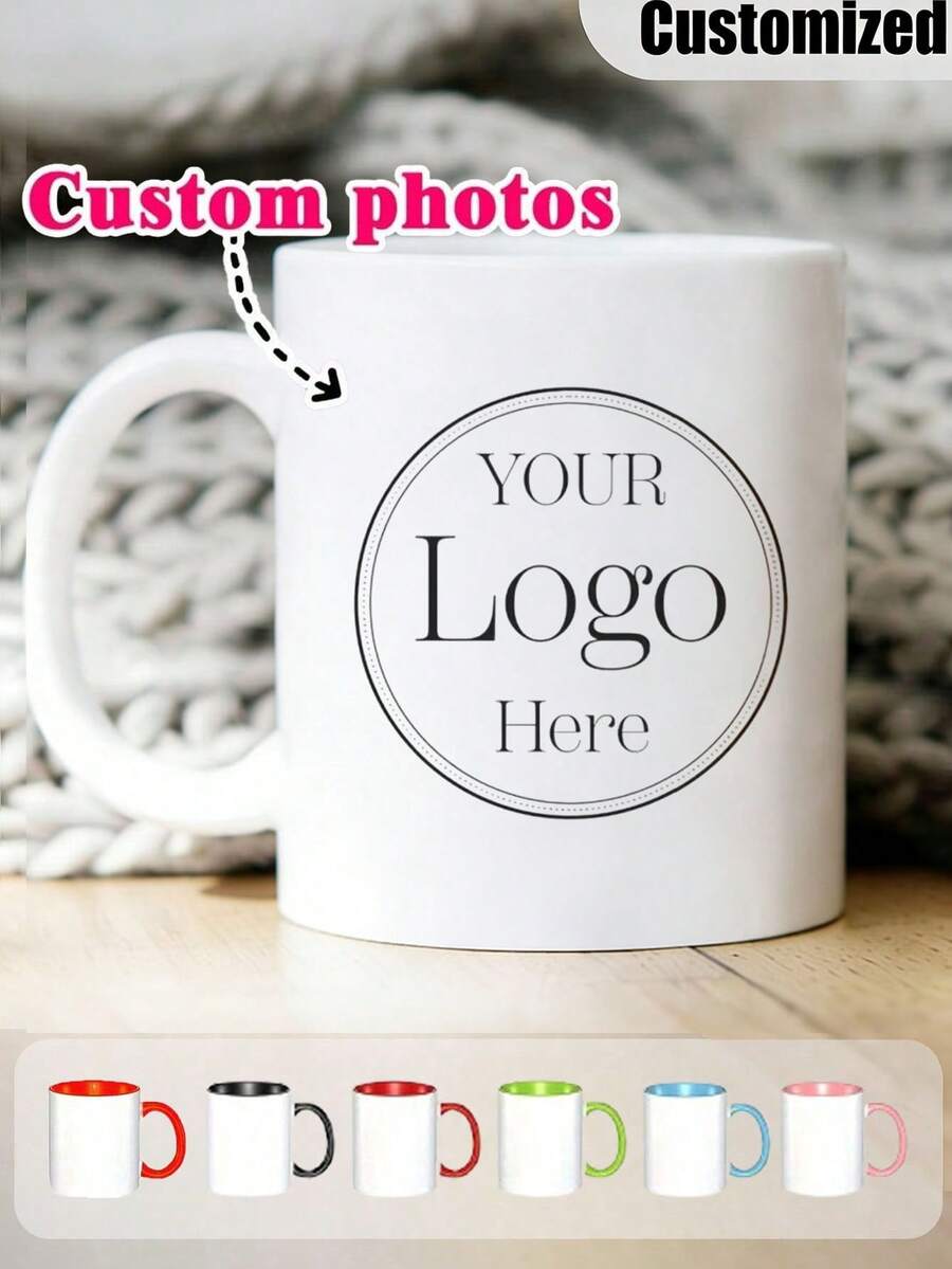 Personalized Photo Mug, Customizable Photo And Message Coffee Cup, 11oz, Microwave And Dishwasher Compatible, Upload Image For Custom Printing, Custom Ceramic Coffee Mug With Glossy Finish - Multicolor - View 1
