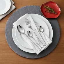 TendenciaJuego De Cubiertos Elegantes Set 24 Piezas Acero InoxidableCalidad premium - Plateado - Ver 4