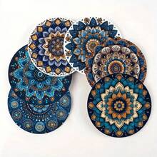 4 buc/6 buc/300 buc. Suporturi pentru pahare cu model retro de flori Mandala, cu noroi de diatomee, pentru cafea, potrivite pentru casă, restaurant și alte ocazii, cadouri de zi cu zi, decorațiuni de masă, decorațiuni tematice pentru petreceri