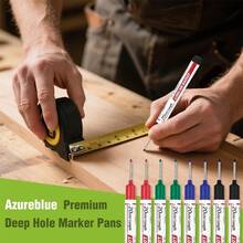 8pcs Long Nib Marking Pens - Oil-Based Quick-Dry Ink, Durable PPSU Plastic & Metal Construction With Ergonomic Grip, For Deep Hole Marking For Carpentry, Ceramic Tile, Bathroom Installation, Woodworking Tools, Ppsu Construction, Painting