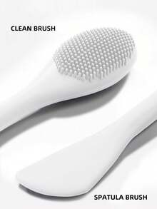 1个/2个硅胶双头面膜刷/刮痧板，面部美容刮痧板，洁面工具，泥面膜涂抹器，硅胶洁面刷，不锈钢双头刮痧板，放松肌肉 - 彩色 - 查看 4