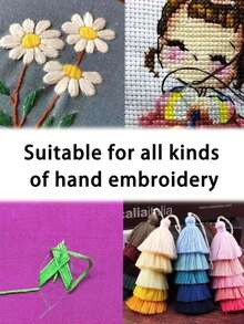 250 Pcs Embroidery Thread Set, Cross Stitch Craft Thread, DIY Handmade Friendship Bracelet Weaving Thread, High Quality Rainbow Color Embroidery Silk Thread, Cross Stitch Thread, Embroidery Thread Set For DIY Sewing, Embroidery Starter Kit For Valentine Day Gifts, Galentines, Easter, Birthday