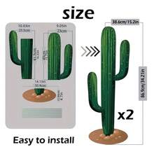 Garden Stakes, 2D Green Cactus Yard Sign PVC Ground Insert Outdoor Decor For Lawn - A - View 6