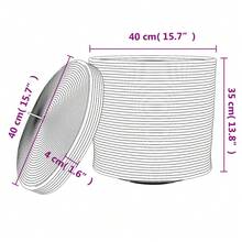 vidaXL panier de rangement con couvercle blanc et noir Ø40x35cm in cotone - Multicolore - Visualizzare 11