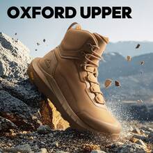 Men's Tactical Hiking Boot Lightweight Cushion Sole Boots for Work All Day Side Zipper Motorcycle Combat Military Boot Arch Support 8 Inches Terrascope - Marrón Mocha - Ver 10