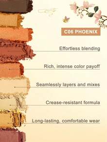 CATKIN 眼影盘 闪亮眼影 哑光和闪片彩妆 哑光珠光 高显色度彩妆盘 眼影 9色 中性色眼影 C06 凤凰 - C06 Phoenix - 查看 6