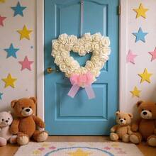 人造花心形门挂，家居装饰佳品，情人节和结婚礼物的完美之选