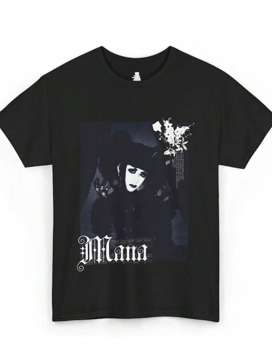 Mana Sama T-Shirt _ Malice Mizer Visual Kei Shirt _ Gothic Lolita Rock Tee _ Japanese Alternat Fa - 黑色 - 查看 1