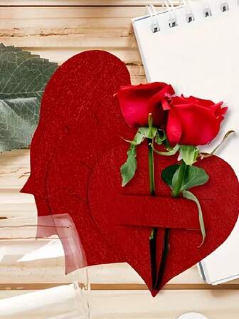 10/20个装心形餐具收纳盒，红色情人节款，心形纸质餐具收纳盒 - 经典红白设计，适合婚礼、周年纪念、情人节、宴会派对等场合的桌面装饰，优雅餐具，使用方便，也适合婴儿派对。