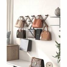 XGHOROPY Percero extense de madera ganco de madera de pino de acordeón montado en la pared para colgar seros gorras tazas aigos ma de X 27 x 10 pulgadas color nogal - bastante color nogal - Ver 3