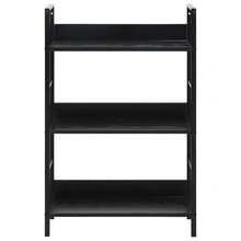 Larryhot Scaffale Libri 3 Ripiani Nero 60x27,6x90,5 cm Legno Multistrato, Facile da assemblare, dall'estetica elegante e raffinata, pratica per riporre gli oggetti, la scelta ideale per l'organizzazione e la decorazione domestica - nero - Visualizzare 2