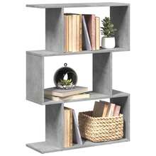 Larryhot Libreria Divisorio 3Piani Grigio Cemento 70x24x97 cm Truciolato, Facile da assemblare, dall'estetica elegante e raffinata, pratica per riporre gli oggetti, la scelta ideale per l'organizzazione e la decorazione domestica - Grigio - Visualizzare 1