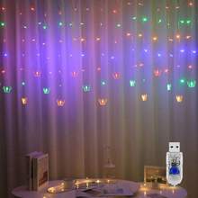 3.5m/114.8ft Butterfly Shaped LED Icicle String Lights, 8 Lighting Modes, USB Powered, Fairy Lights For Window, Room, Bedroom, Christmas, Wedding, Party, Dorm, Garden Decor, Elegant Lighting - Multicolor - View 13