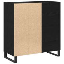 Mueble para discos vidaXL con aspecto de roble negro, 85 x 38 x 89 cm - Negro - Ver 5