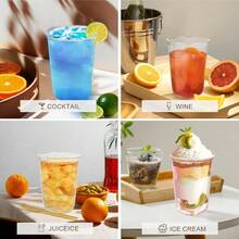 KesaPlan 100 Pcs Disposable Stemless Glasses 12oz Crystal Plastic Wine Glasses Clear Classic Cup For Meeting Weddings Birthdays Cocktail Christmas Party Supplies - 透明-100個-16盎司 - 查看 5