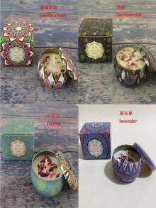 1/4/8/12pcs Scented Candle Set, Aromatherapy Candles, Colorful Gift Box Packaging, Soy Wax, Assorted Fragrances, Long-Lasting Burn Time Up To 120 Hours, Suitable For Weddings, Birthdays, Holidays, Wedding Favors, Home Aromatherapy, Christmas Gifts, Valentine's Day Gifts, Hotel Decor, Vintage Pattern Design - Multicolor - View 13