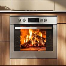 1pc Fireplace Decal Sticker, Suitable For Kitchen Oven, Dishwasher, Bedroom, Living Room, Study And More Scenes - Burnt Orange - View 3
