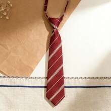 1条酒红色领带，学院风慵懒蝴蝶结，JK衬衫配饰，毕业礼服波点蝴蝶结 - 彩色 - 查看 4