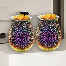 3D Glass Melting Candle Lamp With 7-Color LED Mood Lighting, Suitable For Home, Office, Gifts, And Decorations – Perfect For Thanksgiving, Halloween, Christmas, And Other Holiday Gifts (No Bulb Included) - 2pcs - View 6