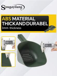 SOUGAYILANG Thick ABS Hollow Shovel |Fishing Feeding Spoon Bait Spoon Anti-Slip Handle | Multi-Purpose For Fishing Bait/Gardening/Camping | Screen Impurities & Drain Water