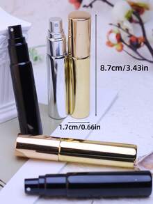 6PCS 10ML Portable UV Glass Refillable Perfume Bottle With Aluminum Atomizer Spray Bottles Sample Empty Containers