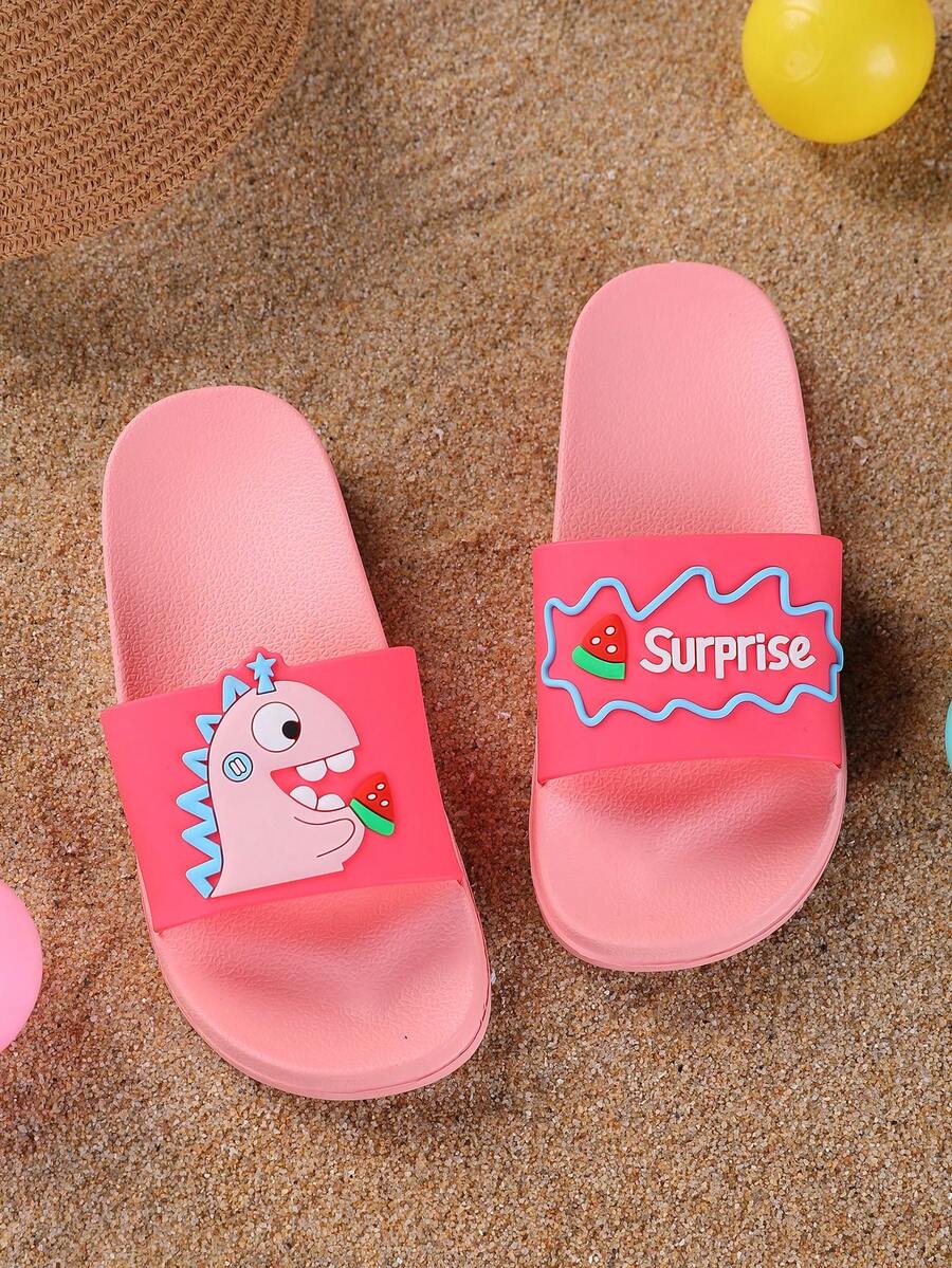 Cartoon Outdoor Beach Casual Slip-On Sandals For Kids, Summer - Pink - View 1