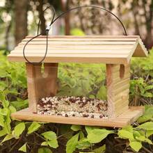 Bluebird Feeder Outside, Mealworm Bird Feeder For Outdoors Squirrel Proof Hanging Birdhouse Feeder Wooden Bird House Feeder For Cardinal Finch - ban đầu - Xem 6