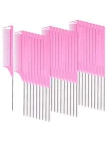 WANMEI 1/7pcs Professional Tail Comb Set, Including Tail Comb, Parting Comb, Stainless Steel Tail Comb, Anti-Static Hair Comb, Braiding Comb, Fine-Tooth Tail Comb, Highlighting Comb, Multi-Functional, Suitable For Normal Hair, Candy Color Series, Ideal For Bridal, Barbershop, Salon And Home Use. - Multicolor - View 31