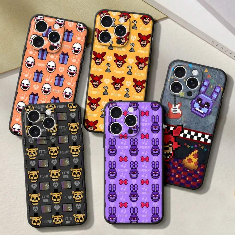 Funda Fnaf Five-nights-At-Freddys compatible con 16 11 15 16e 14 12 Mini 13 Pro Max X XS XR 7 8 6 6s Plus 5 5s SE, funda de TPU compatible con 17 pro max, funda 17 pro, funda 17, funda 16 pro max - 2 - Ver 1