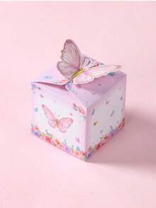 20 Stücke rosa Schmetterling-Stil Mini Geschenkboxen, Blumen, Krone, Schmetterling Muster, Baby Shower, Geburtstag, Hochzeitsfeier, Feiertage, Schulanfang, Bridal-Shower, Geschlechtsoffenbarung, Papier Geschenkverpackung - Schmetterling Dekor Geschenkboxen für besondere Anlässe - Verschiedenfarbig - Übersicht 7