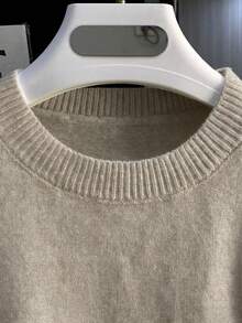 Men's Casual Versatile Solid Color Short Sleeve Knit Top, Suitable For Daily Wear And Commuting - Apricot - View 6