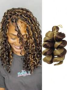 Goddess Bob Braiding French Loose Curl Crochet Hair 12 Inch Length 150g/Pc Short Boho Curly Box Braids Knotless Braids Crochet Hair Extensions - Multicolor - View 30