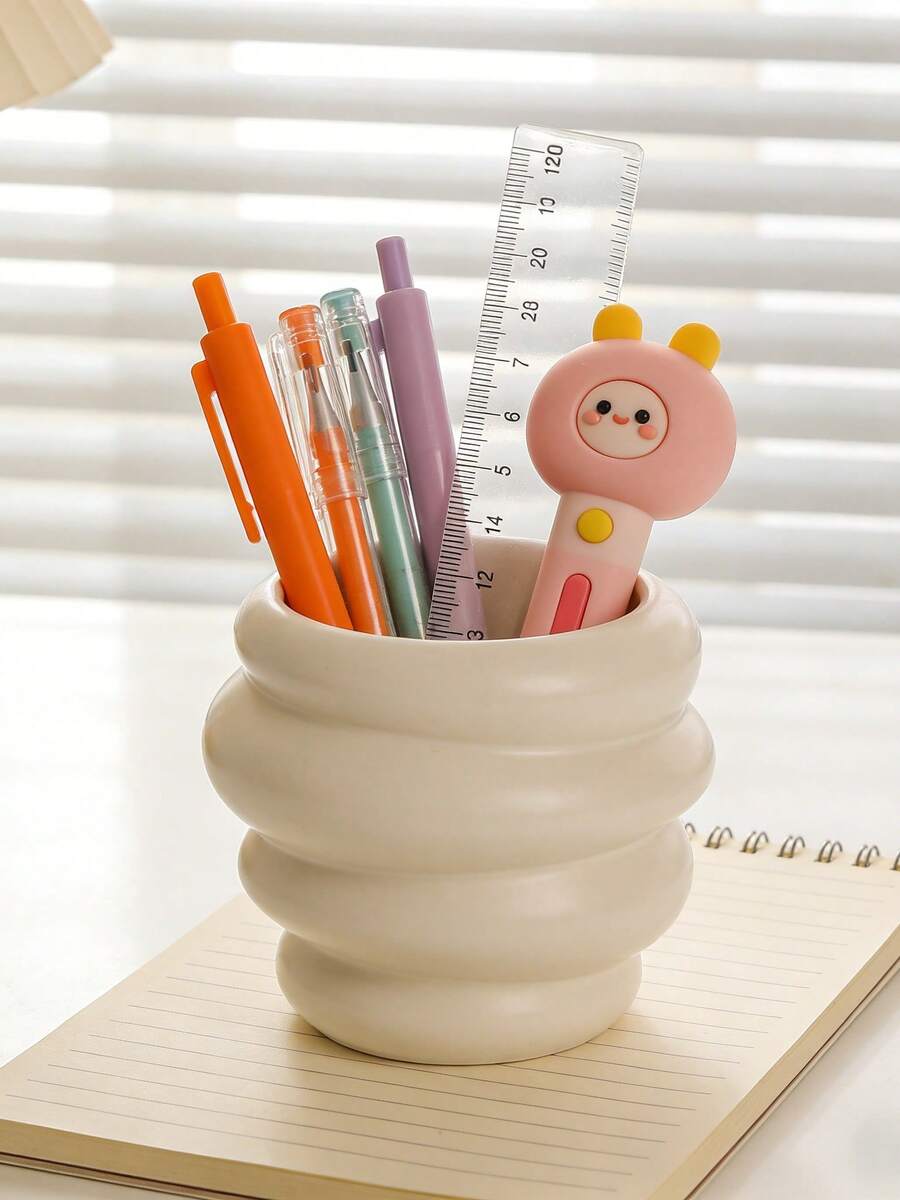 1pc Cute Pen Holder, Creative Desktop Pen Organizer Box, Pencil And Stationery Storage Container, Desktop Accessory Organizer, Classroom Storage Tool, Back To School Supplies, Home Office Desk Decor, Multi-Function Pen Holder Stand - Multicolor - View 1