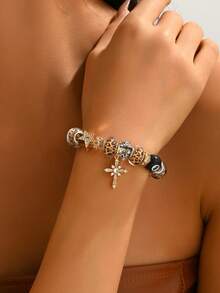 1件时尚DIY串珠手链，豹纹图案，台球造型，8字形水晶环，星形珠子，樱桃吊坠手链，适合日常、派对、周年纪念、特殊场合、生日礼物 - 4629櫻桃 - 查看 3