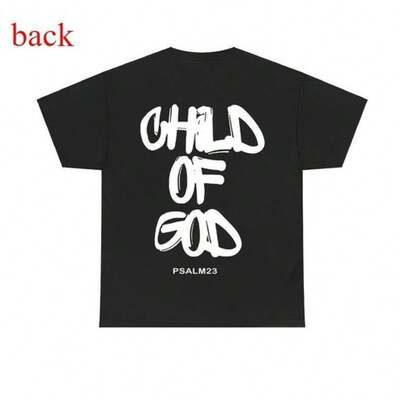100% Cotton Casual Graphic T-Shirt For Summer – Men'S 'Child Of God' Cotton Tee
