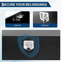 Caja de Herramientas para Camión, Organizador con Candado y Llaves Cerradura de Manija en T, Caja de Almacenamiento de Acero Resistente Impermeable, Para Camioneta Caja de Camión RV y Remolque, Color Negro - 24 x 18 x 18 pulgadas - Ver 7