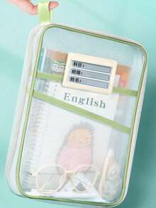 A4 Student/Teacher Book Storage Bag, Large Capacity Stationery Organizer Bag, File Folder, School/Office Supplies Pouch - Multicolor - View 4