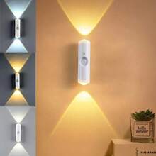 Smart RGB Gradient Night Light Magnetic Motion Sensor Rechargeable Wall Lamp For Bedroom Bathroom Closet Garden Home Decor - 5 chiếc nhiều màu - Xem 8