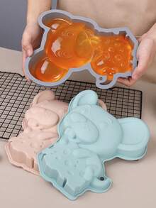 1 pieza Molde de silicona con diseño de ratón y queso, herramienta de repostería, molde para tartas, bandeja para mousse, molde para chocolate, mousse, gelatina y cera, herramienta de cocina - Multicolor - Ver 6