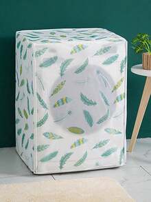 1pc Drum Washing Machine Cover, Washing Machine Waterproof Sunscreen Cover, Flower Printed Fully Automatic Washing Machine Cover, Universal Dust-Proof Drum Cover, Laundry Room Accessories